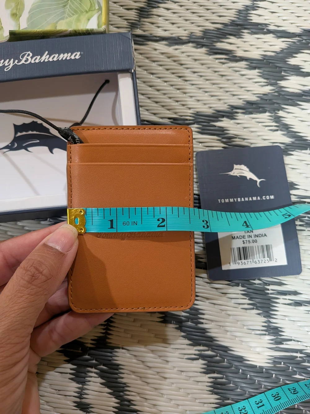 Wallet | Tommy Bahama Men's Wallet Leather Tan w/ Solid Logo_NWT